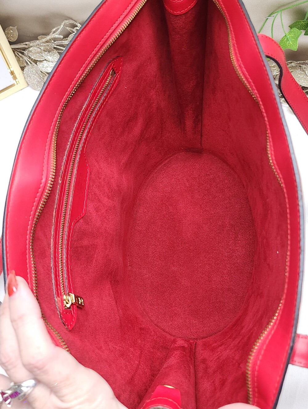 Authentic Louis Vuitton Epi Saint Jacques Castillan Red W/ Dust Bag - Picture 12 of 17